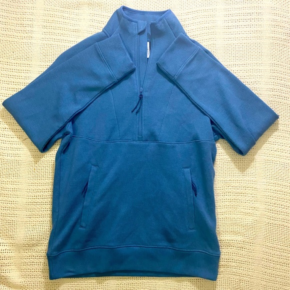 Men's Half Zip Fleece Sweater - All in Motion - Airway Blue S - Picture 1 of 7